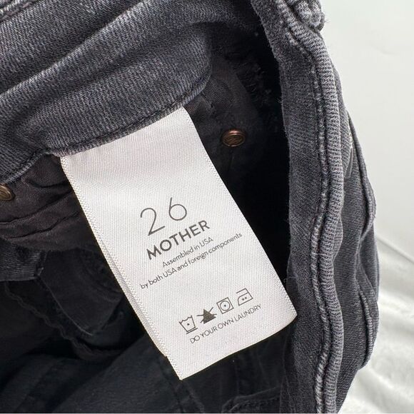 MOTHER The Looker Mid-Rise Skinny Jeans in Not Guilty Black Women’s Size 26 - Picture 9 of 10